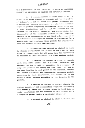 Document de brevet canadien 1265860. Revendications 19931022. Image 1 de 7