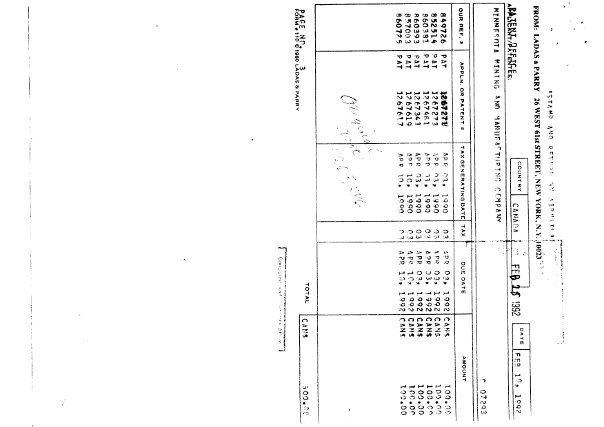 Document de brevet canadien 1267271. Taxes 19920228. Image 1 de 1