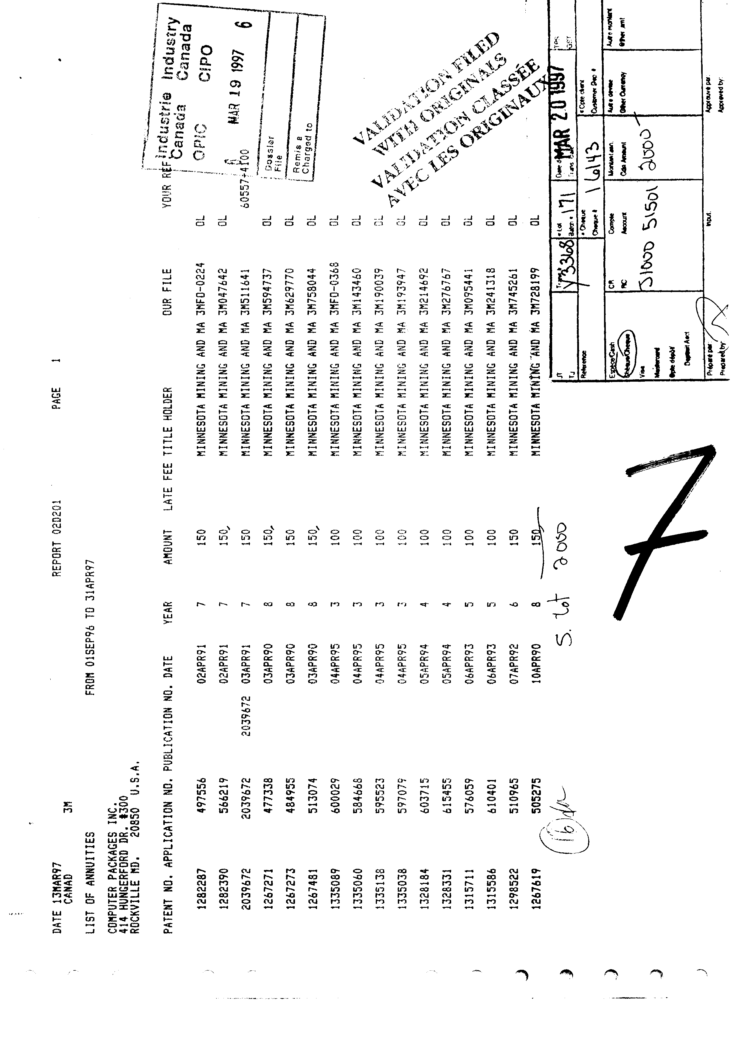 Canadian Patent Document 1267271. Fees 19970319. Image 1 of 1