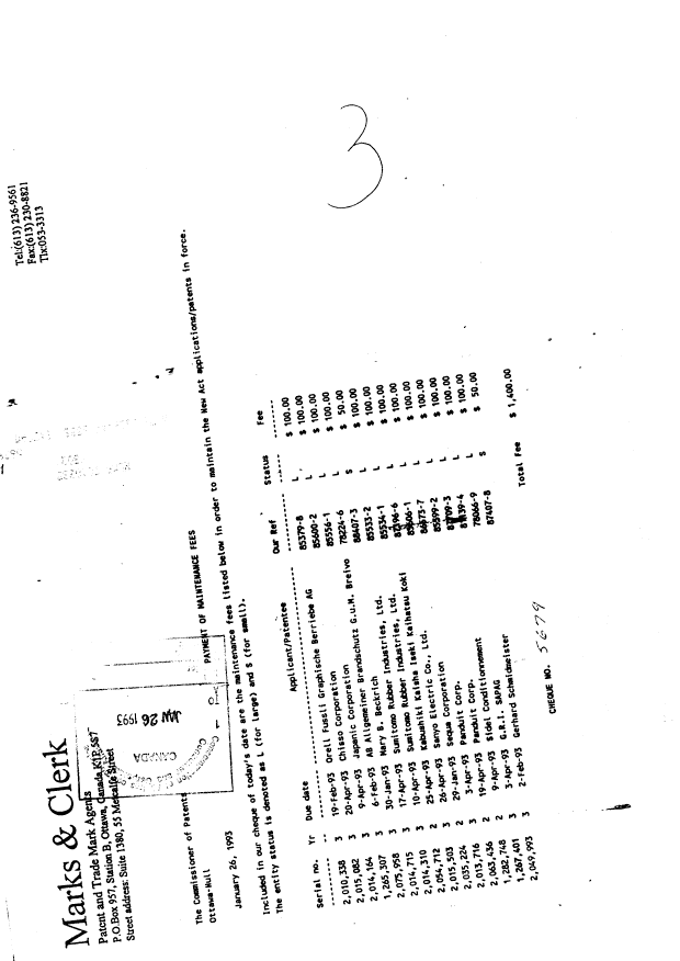 Canadian Patent Document 1267401. Fees 19930126. Image 1 of 1