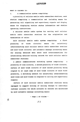 Document de brevet canadien 1276239. Revendications 19931013. Image 1 de 13