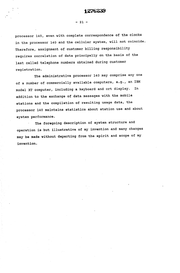 Document de brevet canadien 1276239. Description 19931013. Image 21 de 21