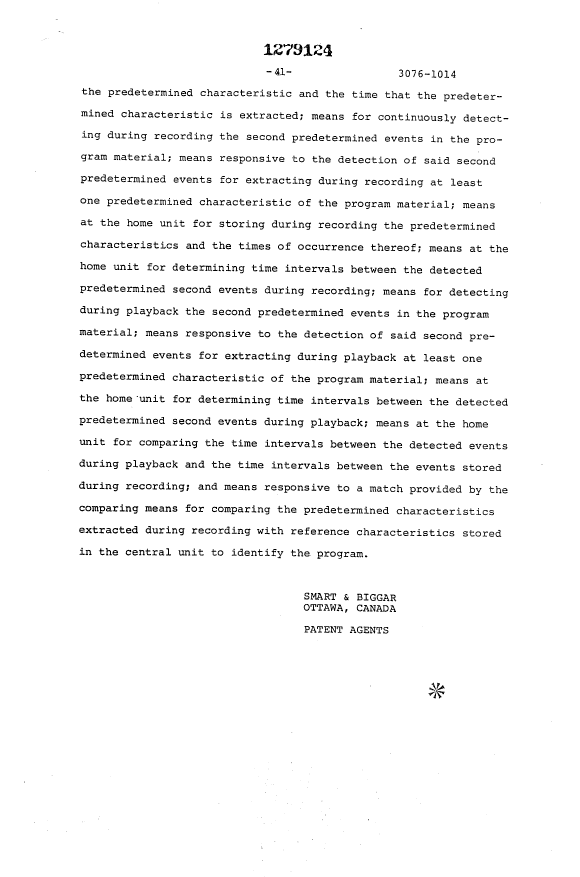 Document de brevet canadien 1279124. Revendications 19921215. Image 17 de 17