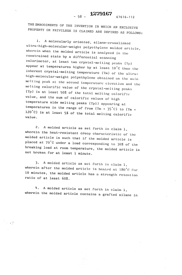 Document de brevet canadien 1279167. Revendications 19931015. Image 1 de 6
