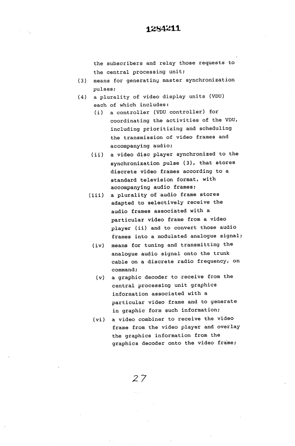 Document de brevet canadien 1284211. Revendications 19931020. Image 2 de 24