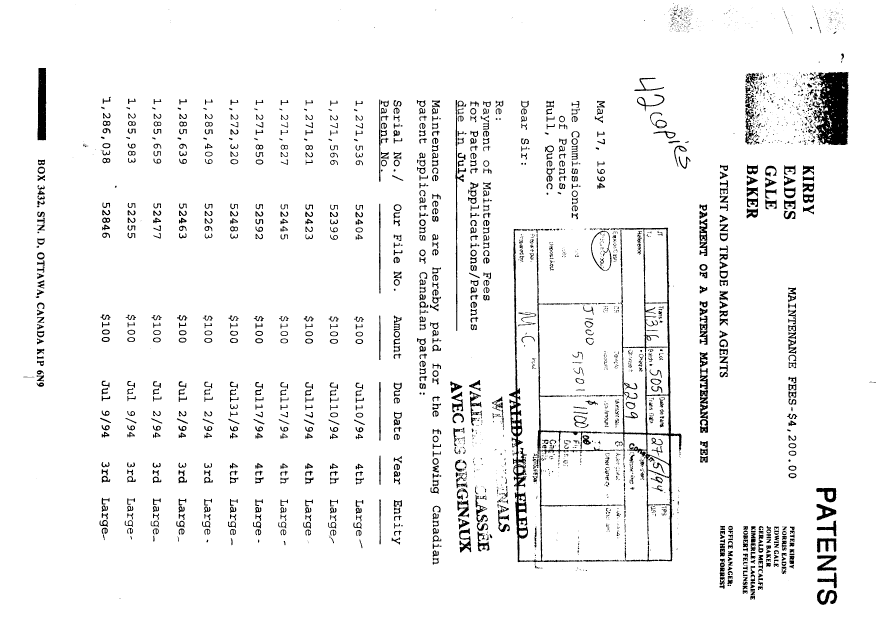 Canadian Patent Document 1286759. Fees 19931217. Image 1 of 2