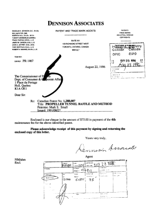 Document de brevet canadien 1288007. Taxes 19960823. Image 1 de 1