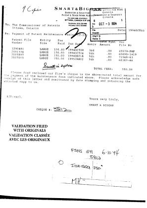 Document de brevet canadien 1290481. Taxes 19941003. Image 1 de 1