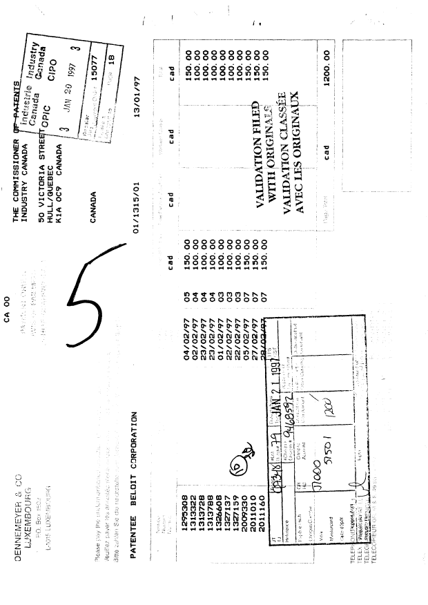 Document de brevet canadien 1295308. Taxes 19970120. Image 1 de 1