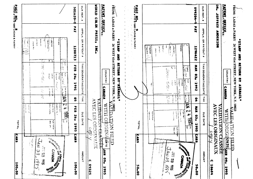 Document de brevet canadien 1296622. Taxes 19950123. Image 1 de 1