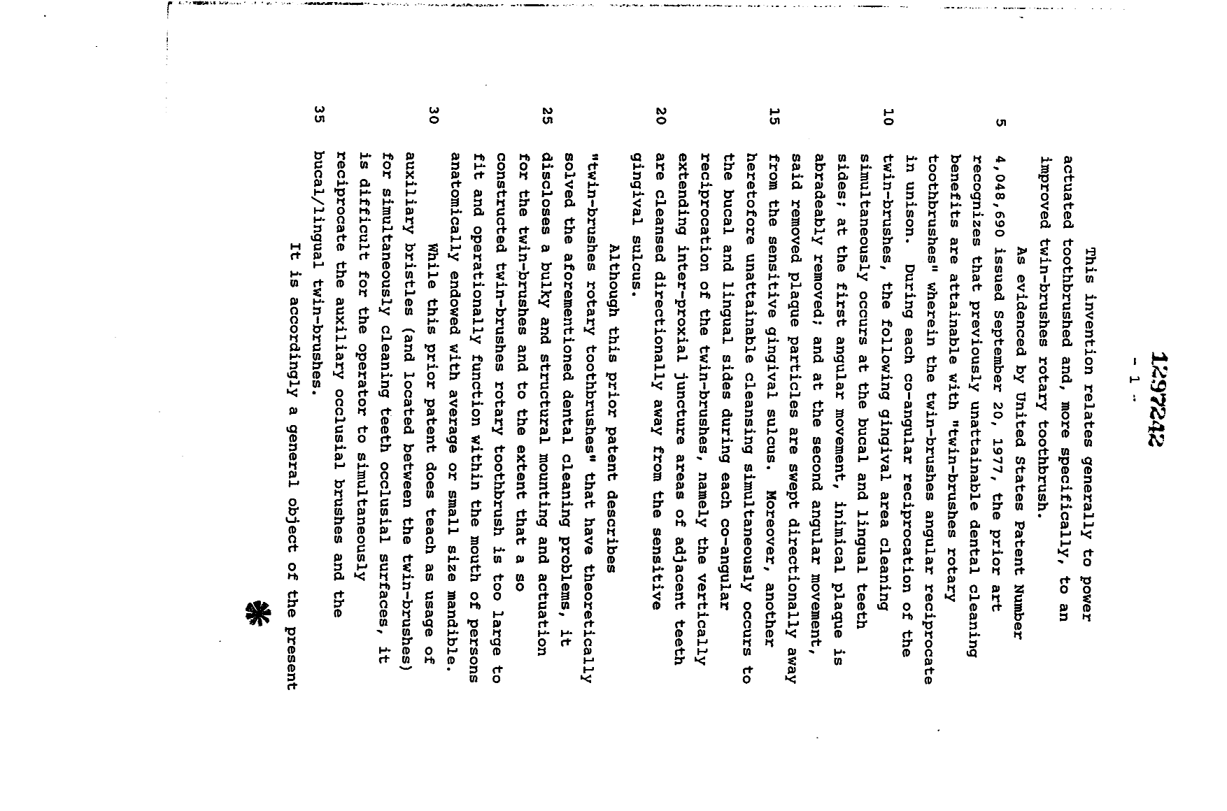 Canadian Patent Document 1297242. Description 19931027. Image 1 of 8