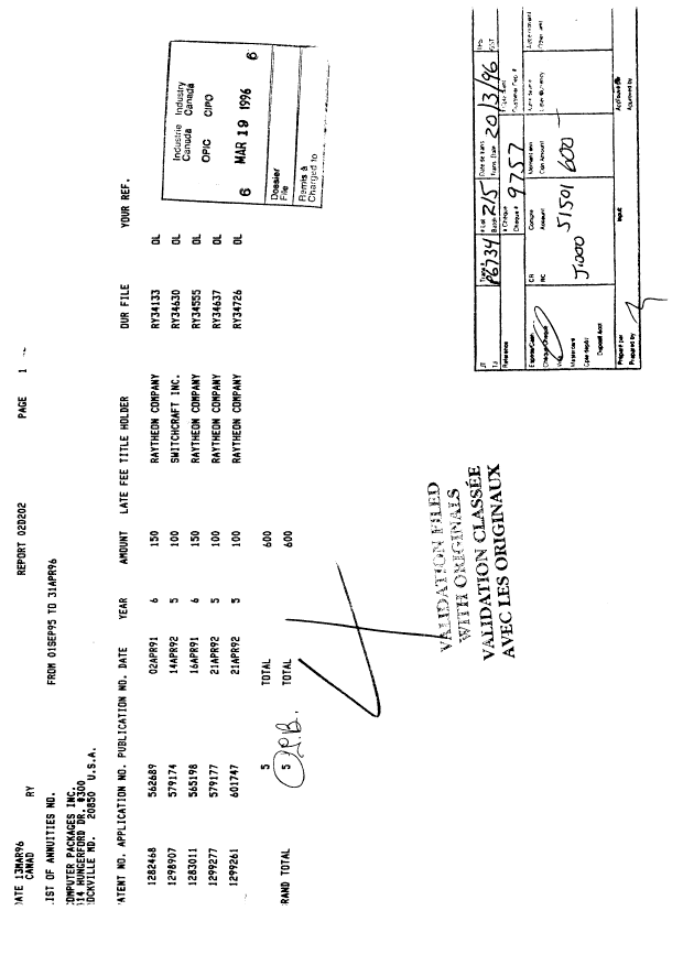 Document de brevet canadien 1299277. Taxes 19960319. Image 1 de 1