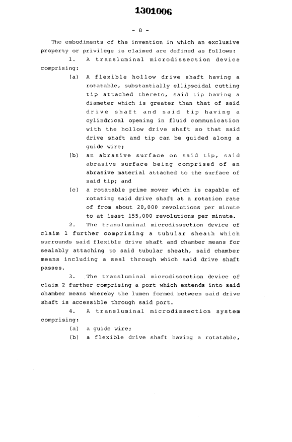 Document de brevet canadien 1301006. Revendications 19931030. Image 1 de 2