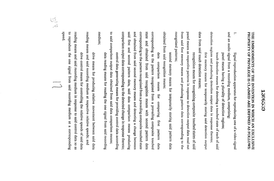 Document de brevet canadien 1306539. Revendications 19931115. Image 1 de 3
