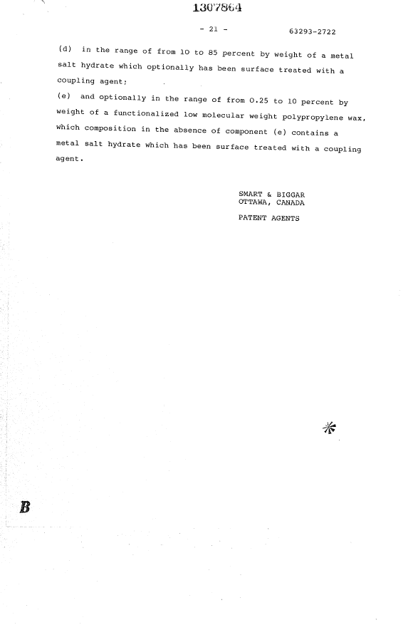 Document de brevet canadien 1307864. Revendications 19931104. Image 5 de 5