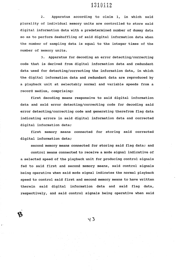 Document de brevet canadien 1310112. Revendications 19931115. Image 2 de 5