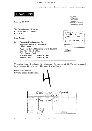 Document de brevet canadien 1314446. Taxes 19970228. Image 1 de 1