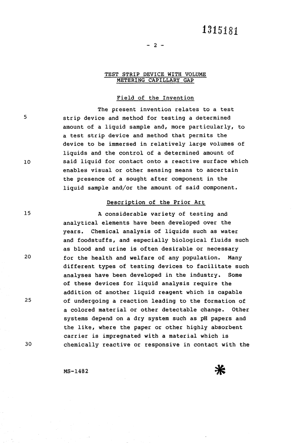 Canadian Patent Document 1315181. Description 19931110. Image 1 of 24