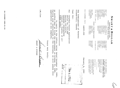 Canadian Patent Document 1316980. PCT Correspondence 19900104. Image 1 of 1