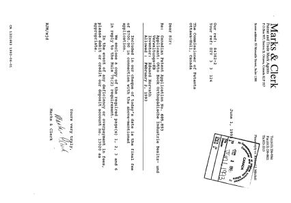 Canadian Patent Document 1321683. Prosecution Correspondence 19930601. Image 1 of 1