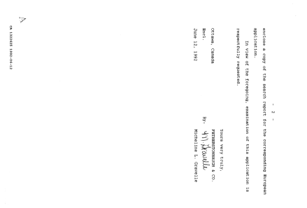 Canadian Patent Document 1322625. Prosecution Correspondence 19920612. Image 2 of 5