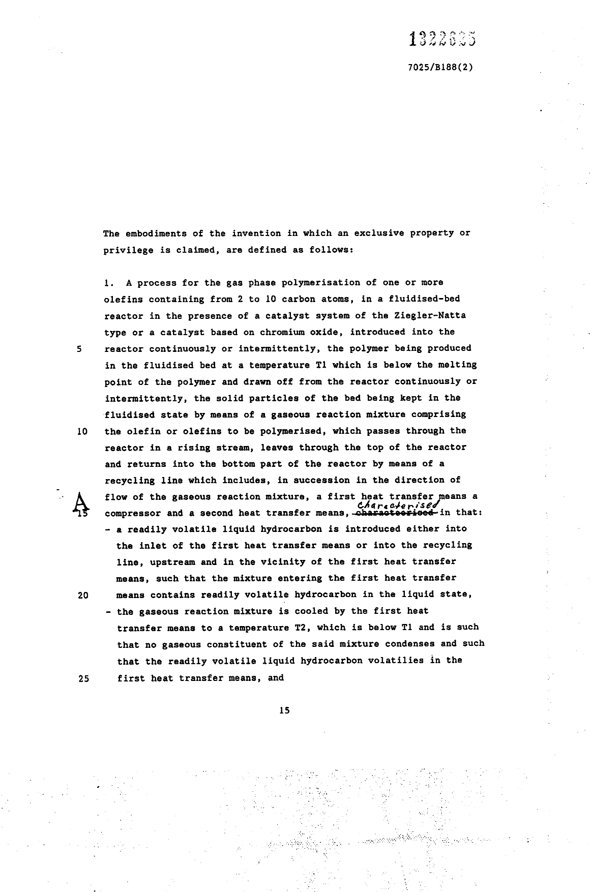 Document de brevet canadien 1322625. Revendications 19940304. Image 1 de 2