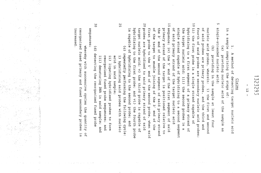 Document de brevet canadien 1323293. Revendications 19940308. Image 1 de 3