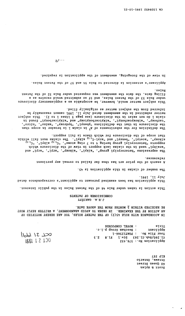 Document de brevet canadien 1328452. Poursuite-Amendment 19901221. Image 1 de 1