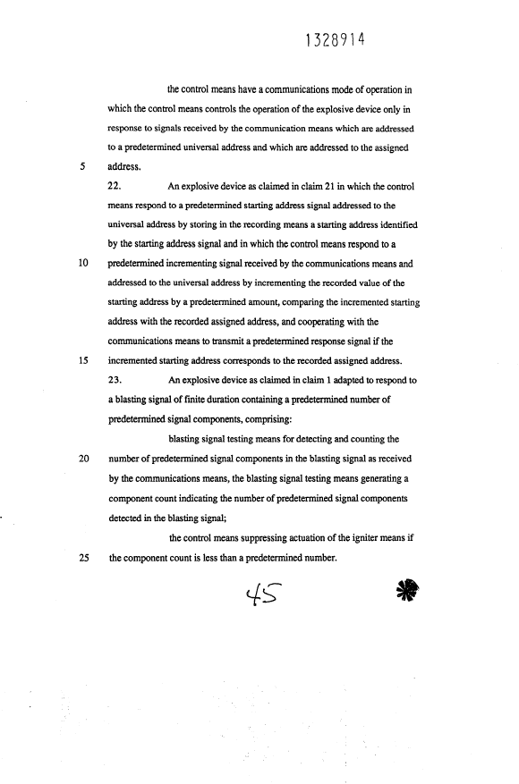 Document de brevet canadien 1328914. Revendications 19940722. Image 7 de 7
