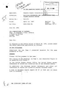 Canadian Patent Document 1331163. Prosecution Correspondence 19910726. Image 1 of 4
