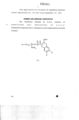 Canadian Patent Document 1331615. Description 19941229. Image 1 of 20