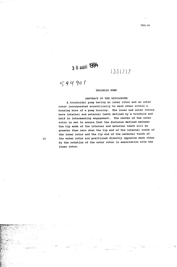 Document de brevet canadien 1331717. Abrégé 19950830. Image 1 de 1