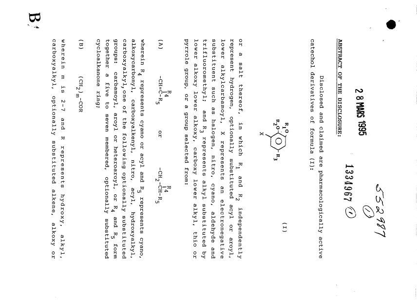 Document de brevet canadien 1334967. Abrégé 19950328. Image 1 de 2