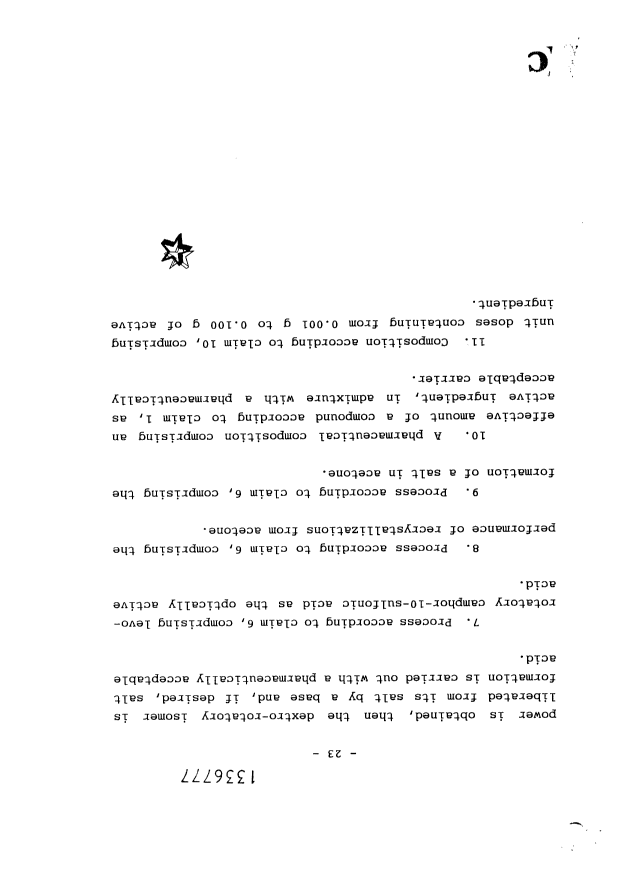 Document de brevet canadien 1336777. Revendications 19941222. Image 2 de 2
