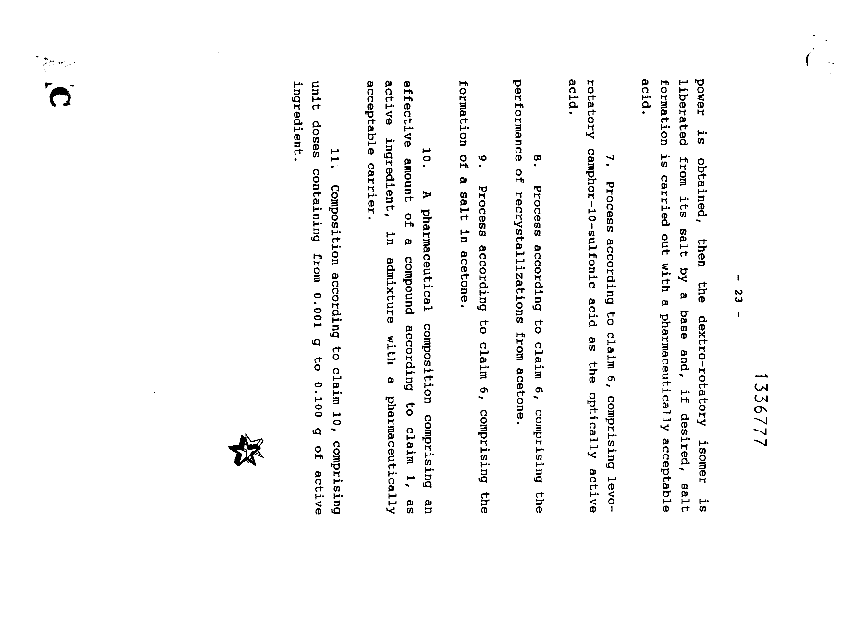 Document de brevet canadien 1336777. Revendications 19941222. Image 2 de 2