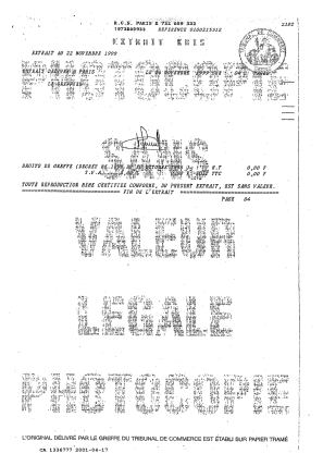 Document de brevet canadien 1336777. Cession 20001217. Image 16 de 16
