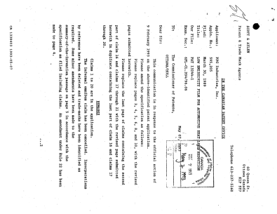 Canadian Patent Document 1338403. Prosecution Correspondence 19930507. Image 1 of 5