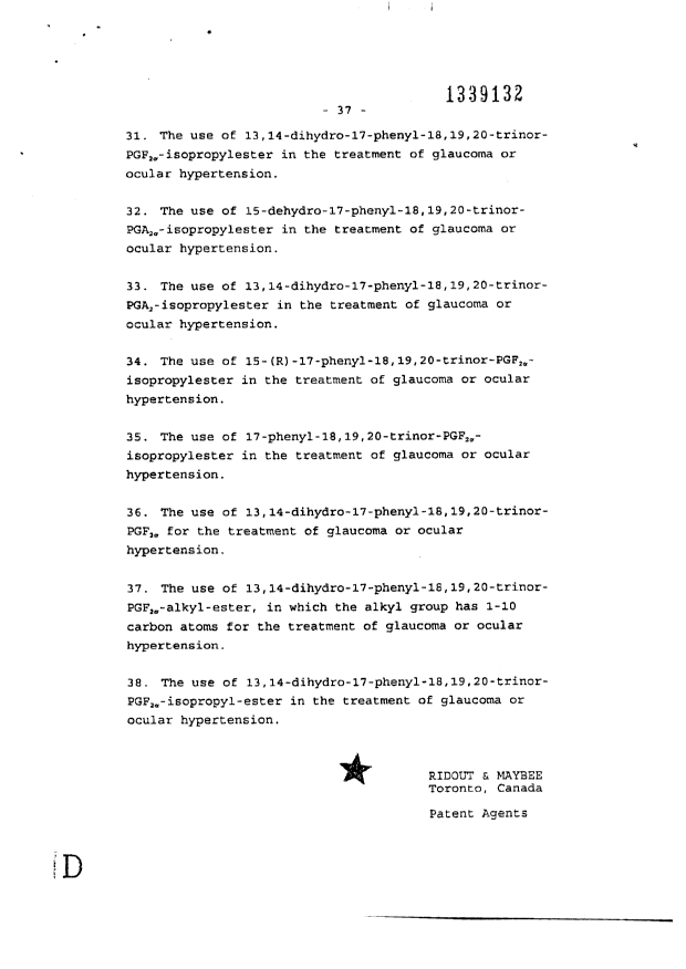 Canadian Patent Document 1339132. Correspondence 20011214. Image 25 of 25