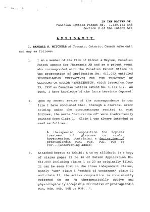 Document de brevet canadien 1339132. Correspondance 20011214. Image 2 de 25