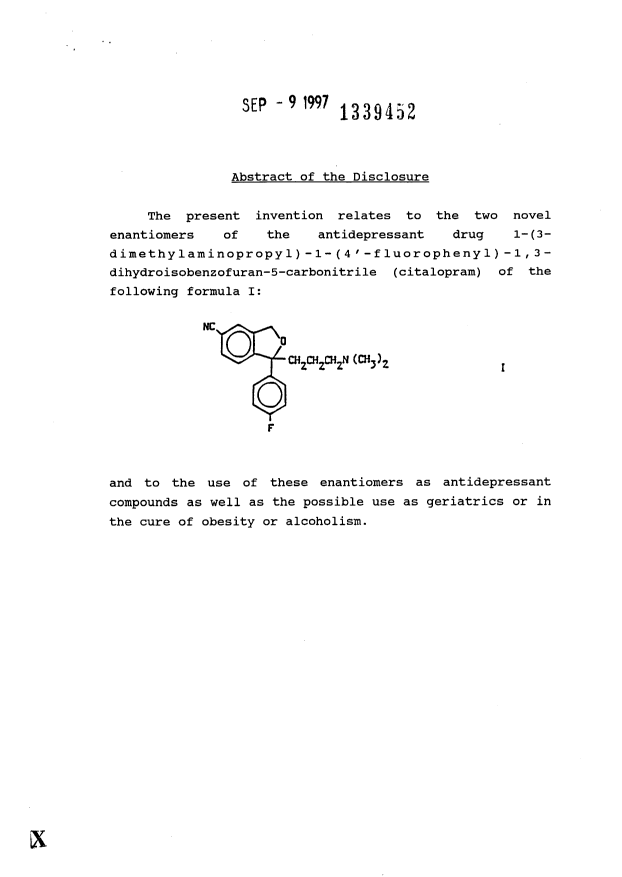 Document de brevet canadien 1339452. Abrégé 19970909. Image 1 de 1