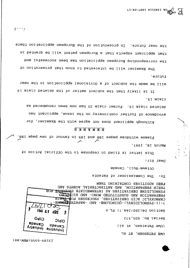 Document de brevet canadien 1340114. Poursuite-Amendment 19961217. Image 1 de 2