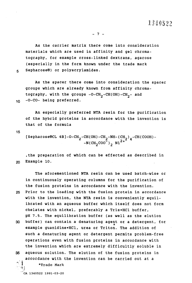 Canadian Patent Document 1340522. Prosecution Correspondence 19910320. Image 3 of 4
