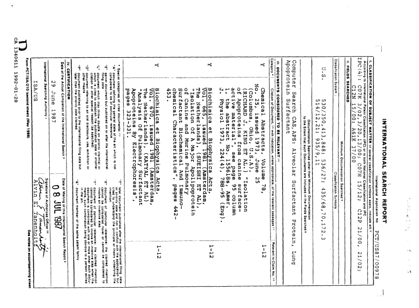 Canadian Patent Document 1340611. Prosecution Correspondence 19920128. Image 2 of 4