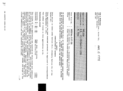 Canadian Patent Document 1340974. Examiner Requisition 19940415. Image 1 of 2