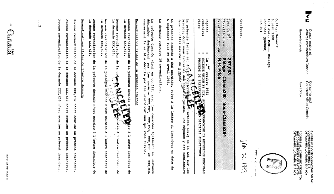 Document de brevet canadien 1341196. Poursuite-Amendment 19921222. Image 1 de 18