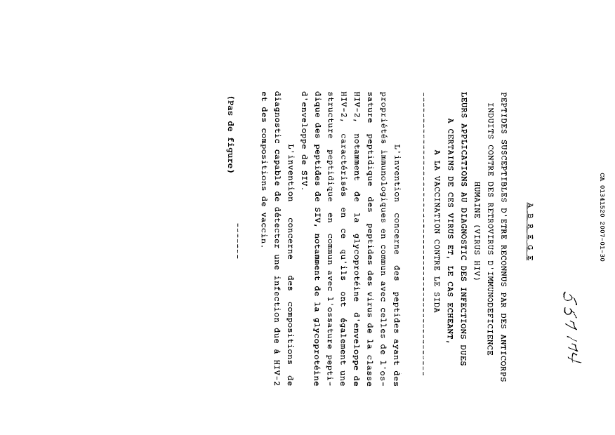 Document de brevet canadien 1341520. Abrégé 20070130. Image 1 de 1