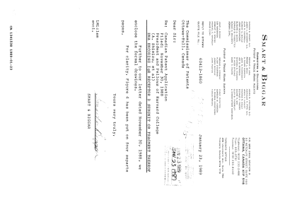 Canadian Patent Document 1341538. Prosecution Correspondence 19890123. Image 1 of 1
