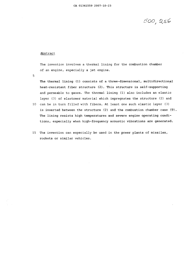 Document de brevet canadien 1341559. Abrégé 20071023. Image 1 de 1