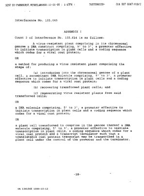 Canadian Patent Document 1341565. Prosecution Correspondence 19991012. Image 26 of 26