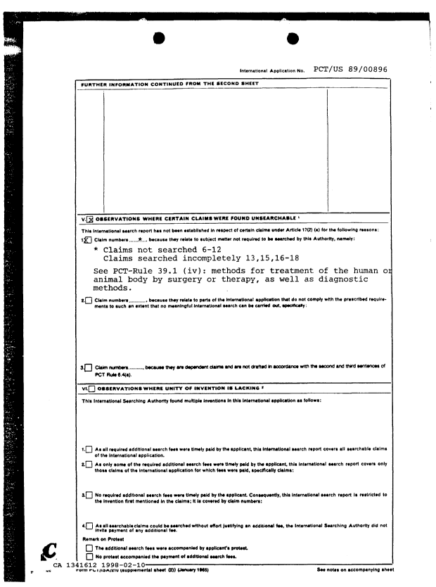 Canadian Patent Document 1341612. Prosecution Correspondence 19980210. Image 25 of 26